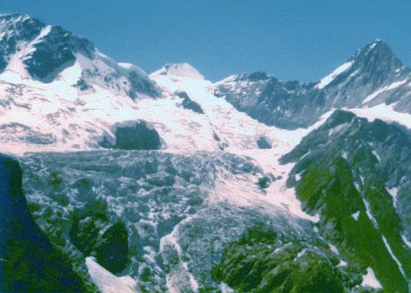 Eiger East Face and Monch on route to Strahlegg Hut