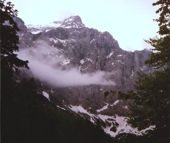 Mount Triglav from Zgornje Radovna in the Julian Alps of Slovenia