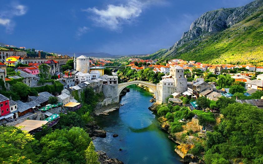 The Old Bridge ( Stari Most ) in Mostar in Bosnia