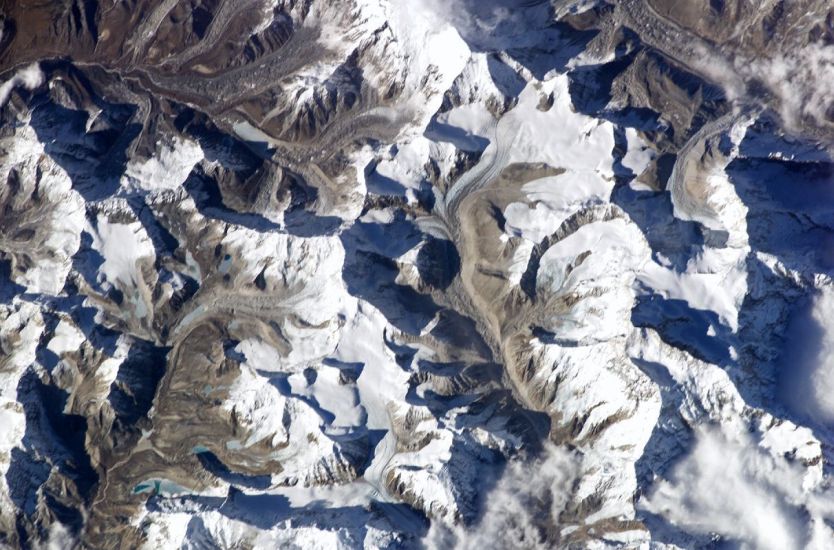 Satellite Map of the Hongu Valley- Mount Makalu Region