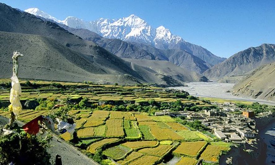 Nilgiri Peaks from Kagbeni in Upper Kali Gandaki Valley