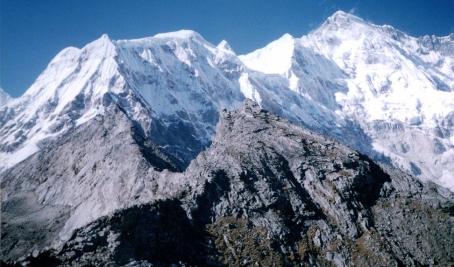 Mount Cho Oyu - the South Side from Khumbu Panch Pokhari at the head of the Gokyo Valley