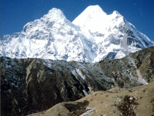 Peak 6 / Mount Tutse from Shershon in the Barun Valley