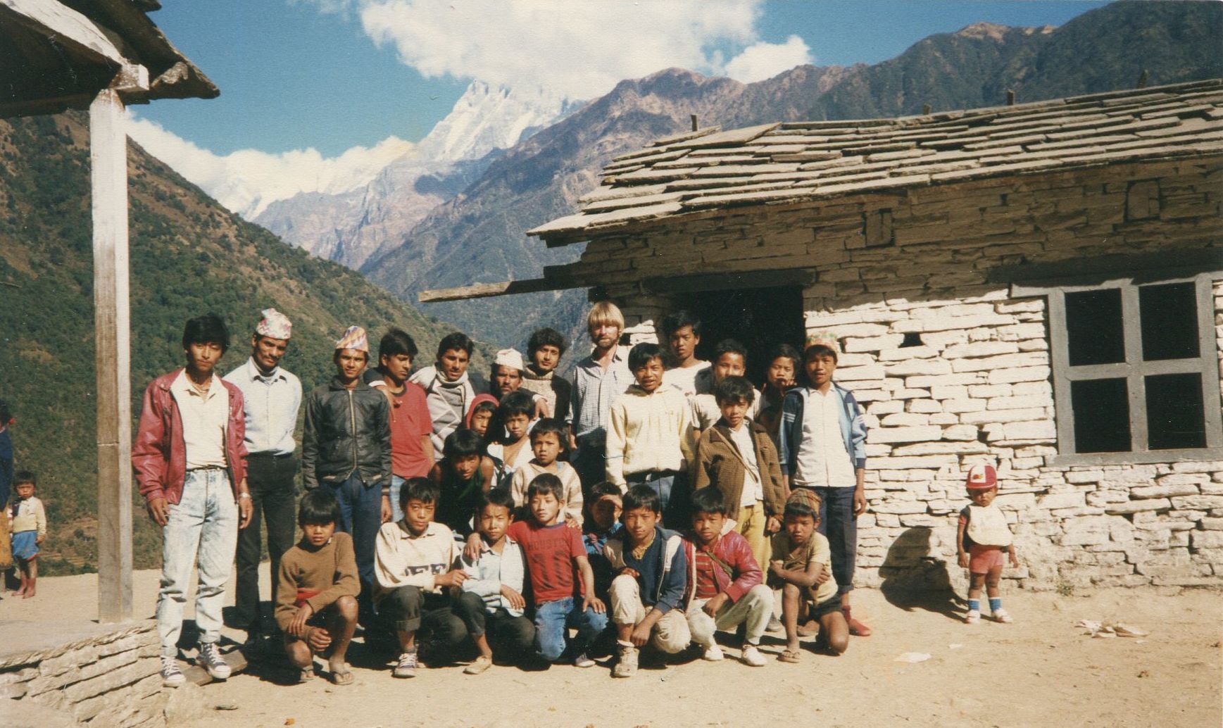 Nepalese schoolchildren in Chomrong Village