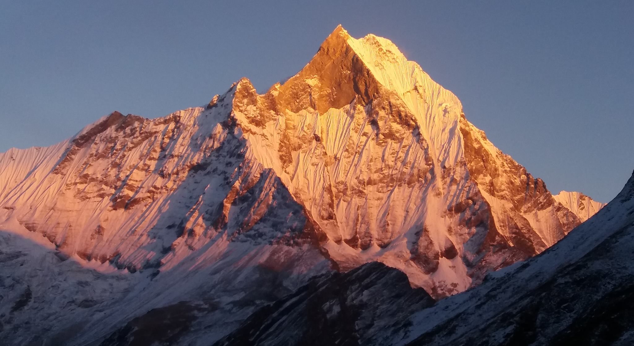 Sunset on Mount Macchapucchre ( the Fishtail Mountain )