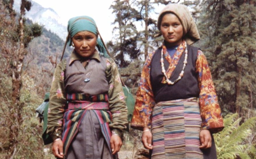 Sherpani yak herders in traditional dress