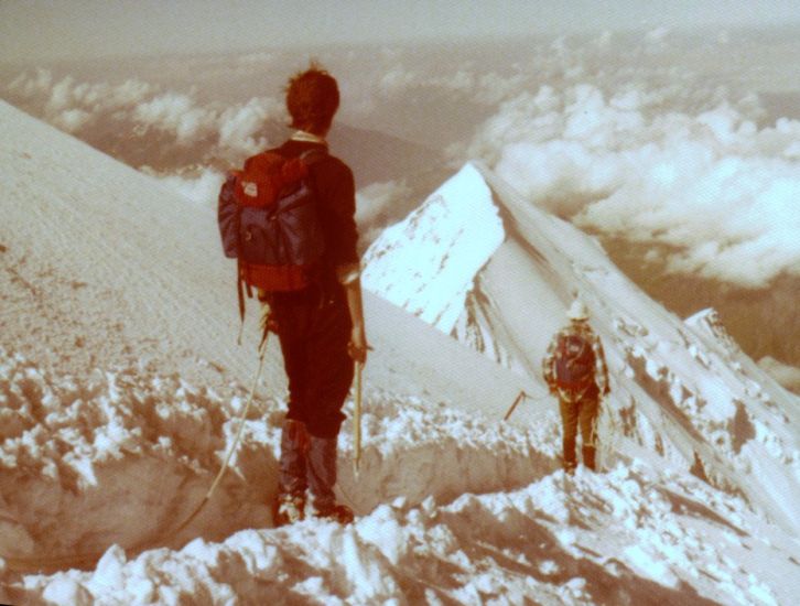 Descending normal route on Mont Blanc