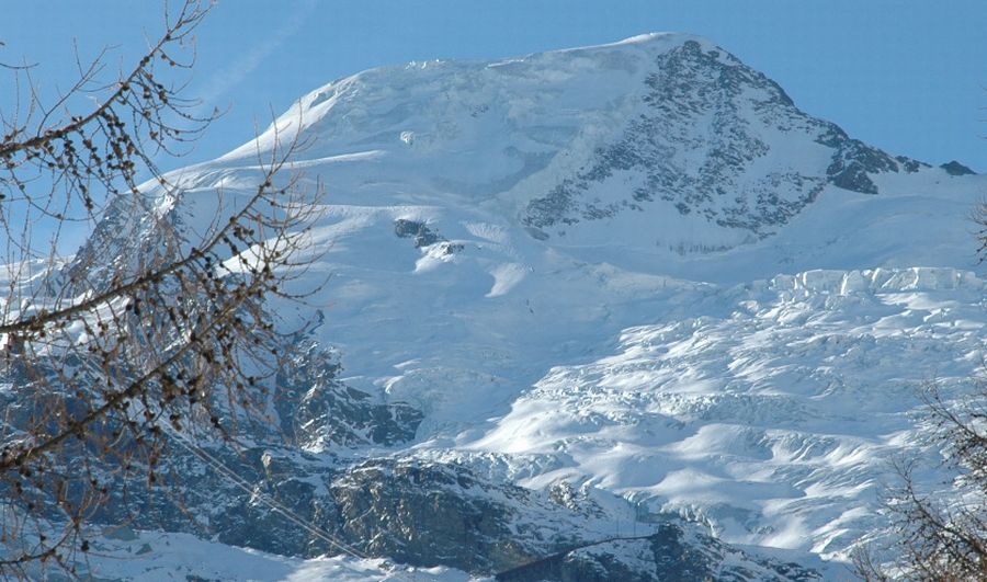 Alphubel in the Mischabel Range from above Saas Fe