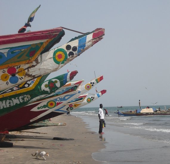 Ornately painted boats 