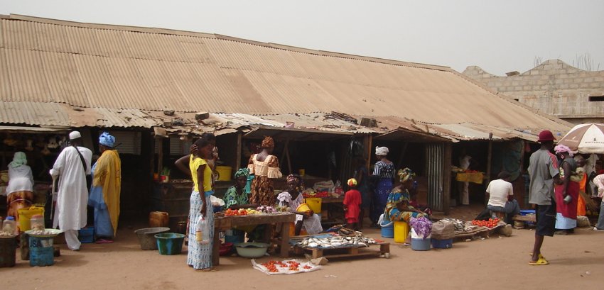 Market in Brufut Town