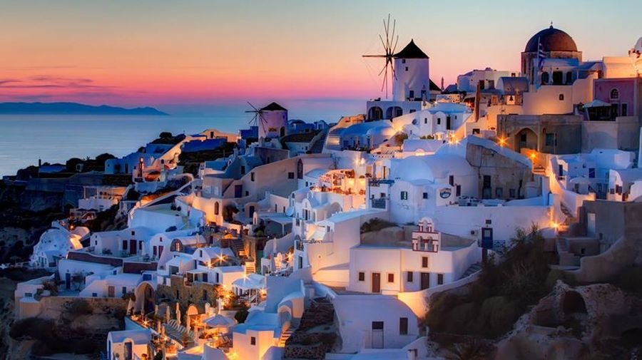 Santorini in the Cycladic Islands of Greece