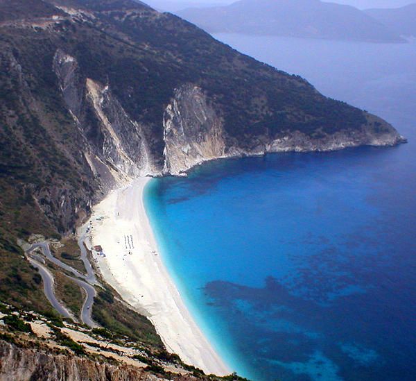 Myrtos Beach on the Ionian Island of Kefalonia in Greece