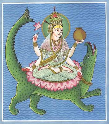 GODDESS GANGA HAVING MOUNTED HER VEHICLE: THE MAKARA