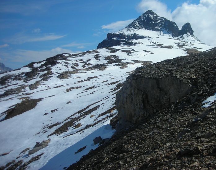 West Ridge ( normal route of ascent ) on the Hockenhorn in the Bernese Oberlands Region of the Swiss Alps