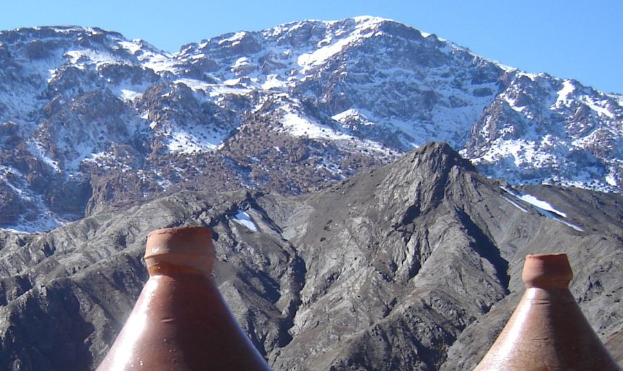 Tizi n Tichka across the High Atlas in Morocco