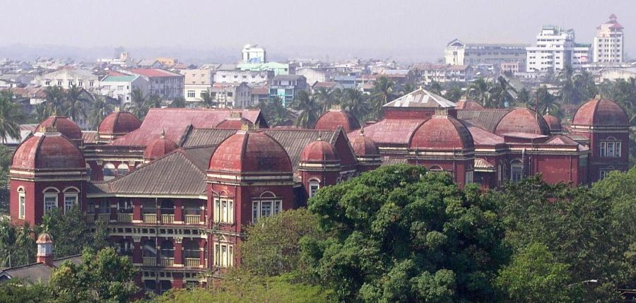 General Hospital colonial-style building in Yangon ( Rangoon ) in Myanmar ( Burma )