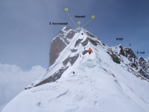 Ascent route on Mount Dhaulagiri