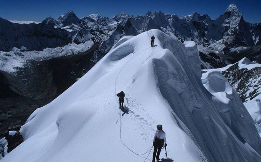 Ama Dablam from Island Peak ( Imja Tse ) in Khumbu region of the Nepal Himalaya