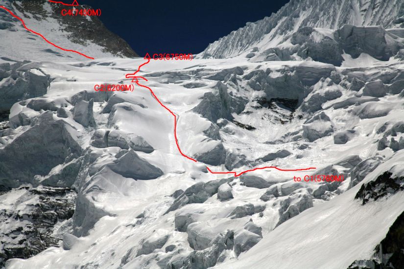 Mount Manaslu ascent route