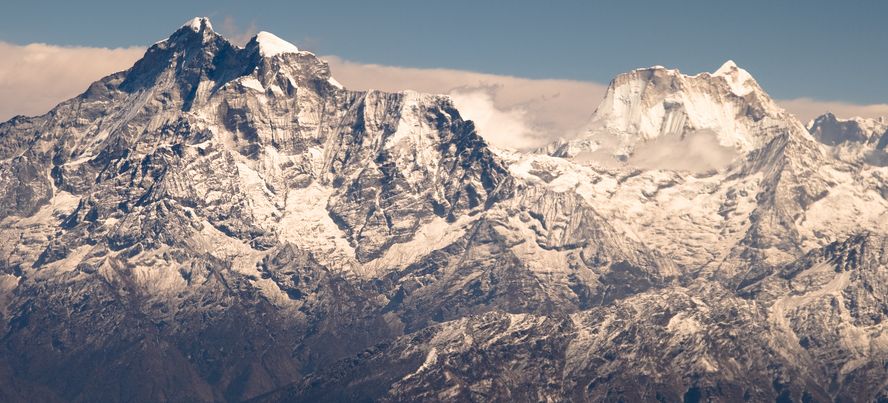 Aerial view of Gauri Shankar ( 7146m ) and Menlungtse