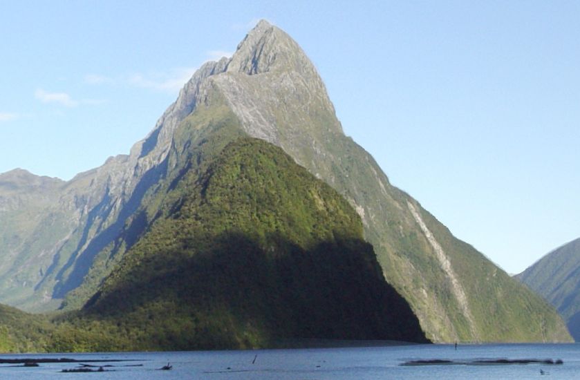 Mitre Peak in Milford Sound in Fjordland of the South Island of New Zealand