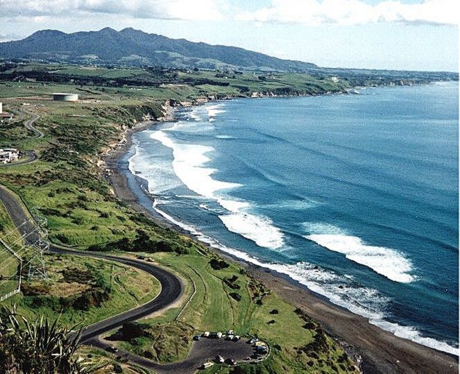 Tasman Sea from Paratutu in New Plymouth on North Island of New Zealand