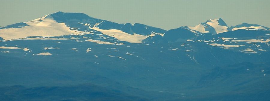 Glittertind ( Glittertinden ) and Galdhopiggen from Rondane