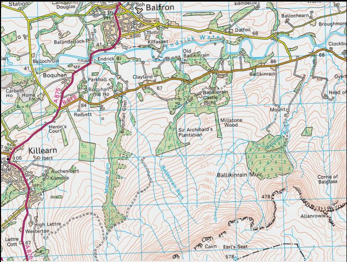 Map of Ballikinrain Castle