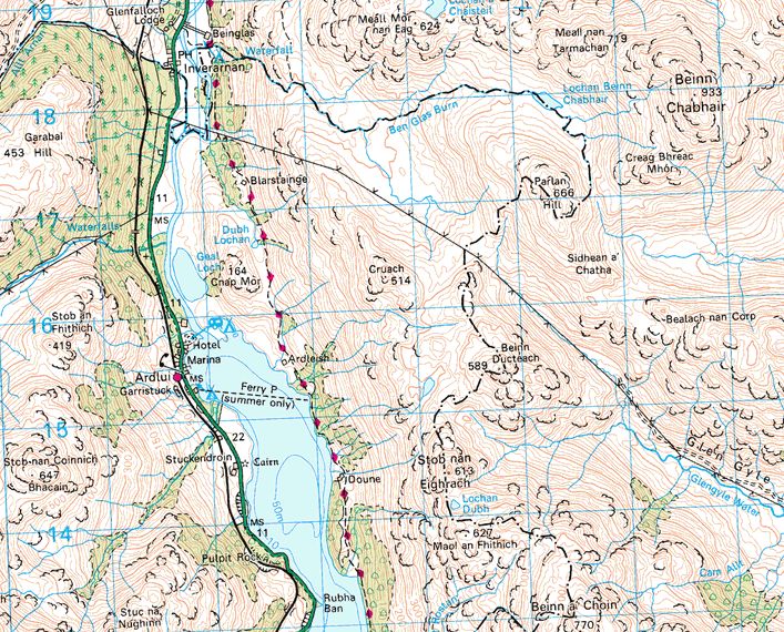 Map of Beinn a Choin