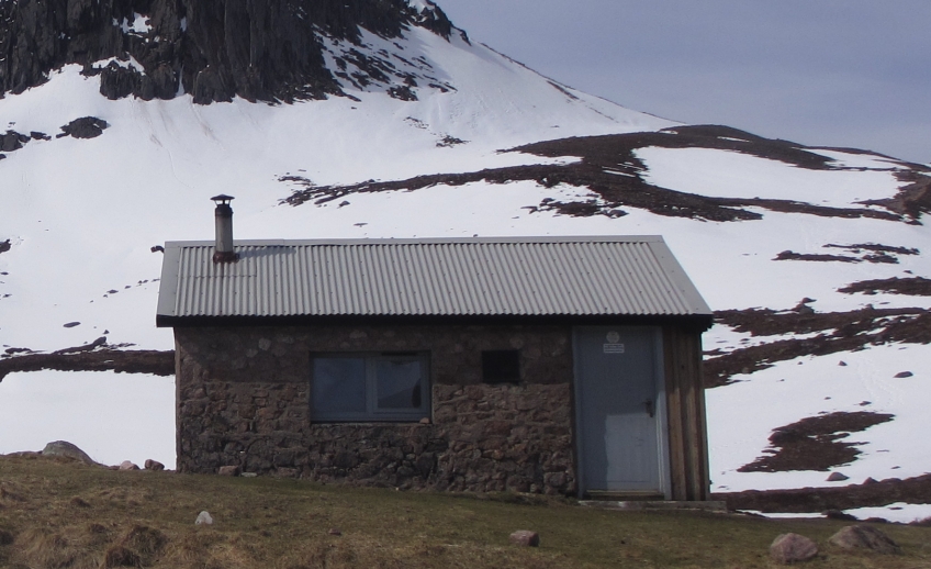 Hutchison Memorial Hut in Coire Etchachan in the Cairngorm Mountains of Scotland