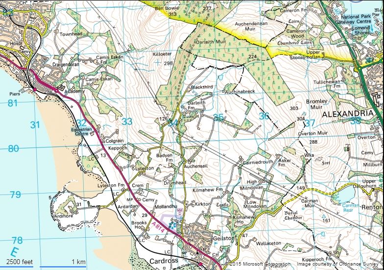 Map of Cardross area