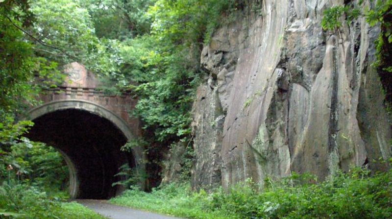 Bowling Crag on the River Clyde walkway