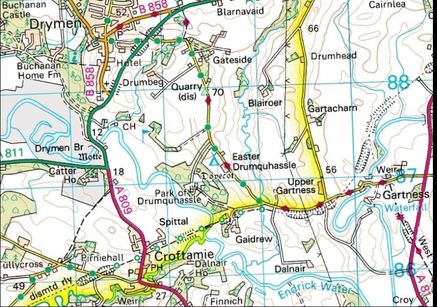 Map of Croftamie and Drymen Area