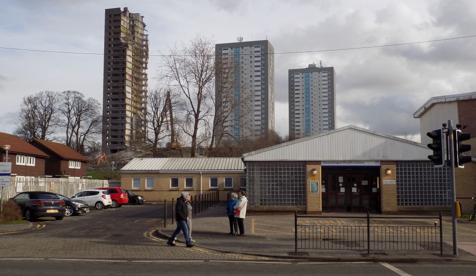 High Rise tenement buildings in Drumchapel