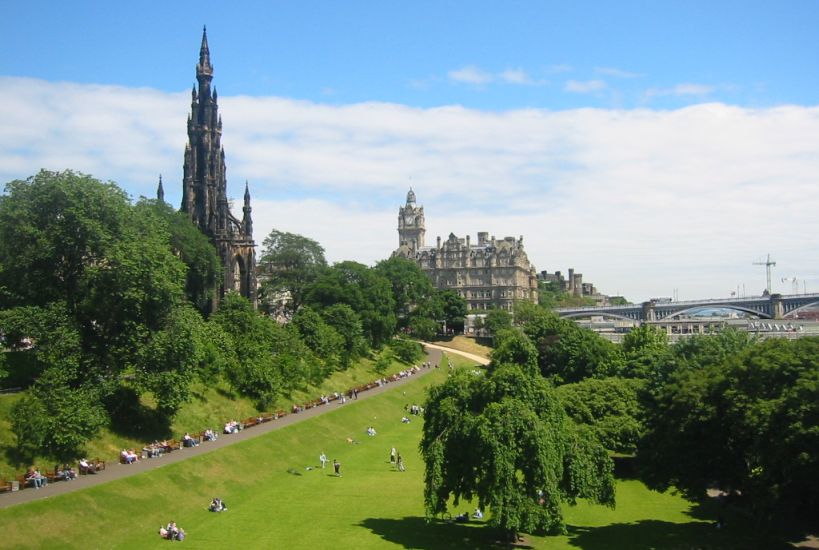 Princes Street Gardens in Edinburgh City Centre