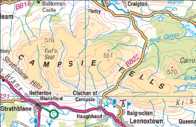 Location Map for the Campsie Fells