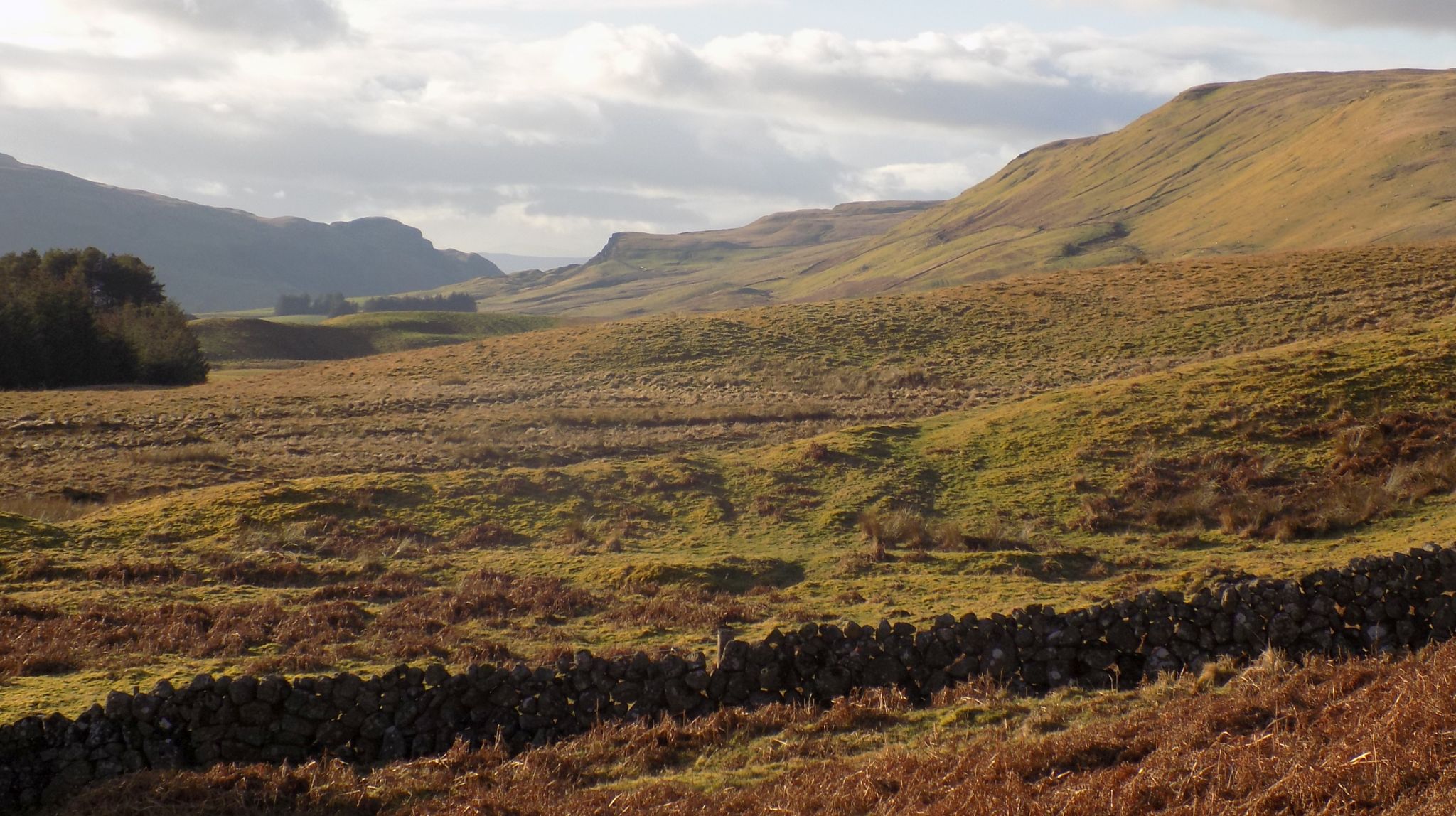 Endrick Valley beneath Campsie Fells and Fintry Hills