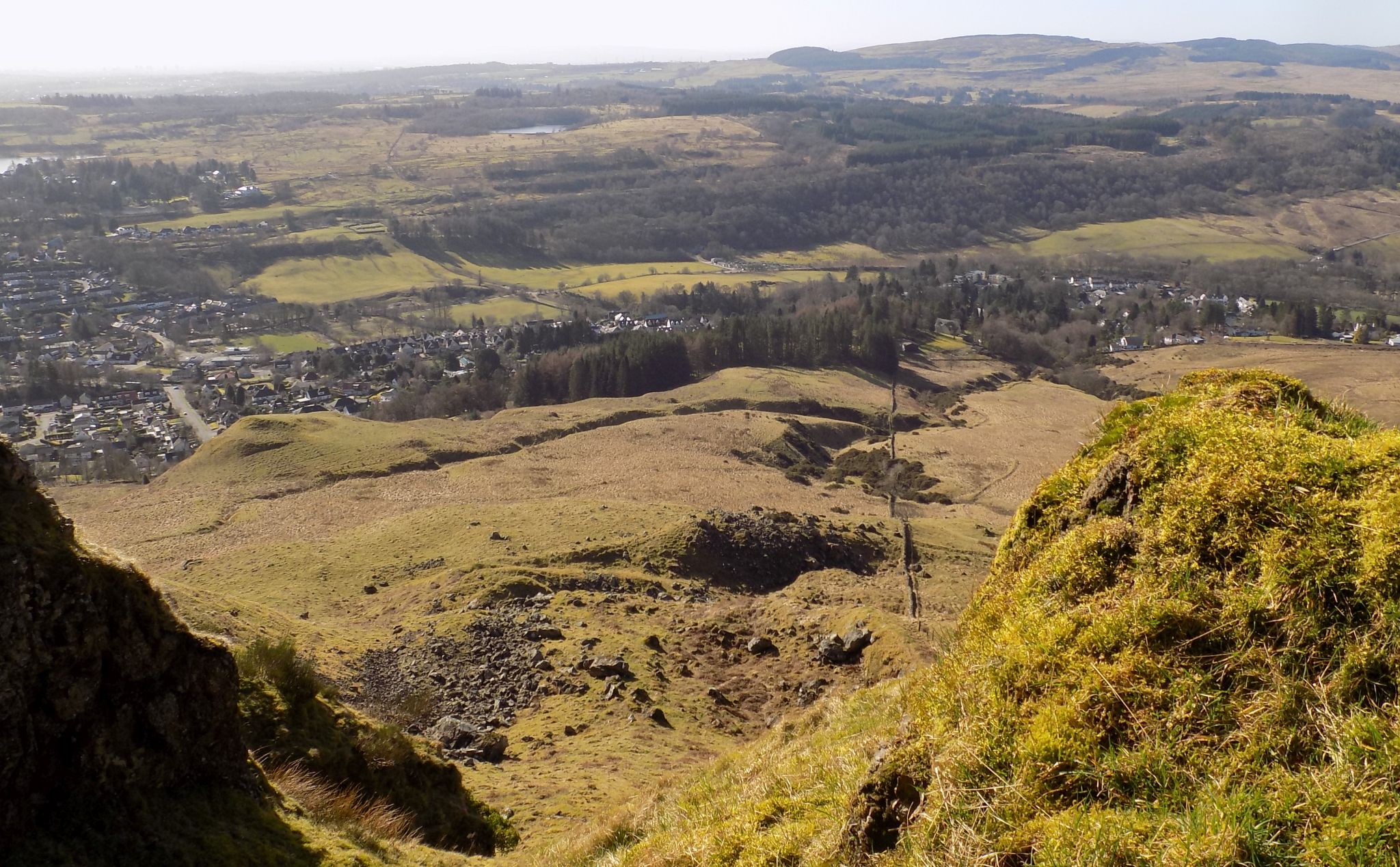 Strathblane and the Kilpatrick Hills from the Bannan Crags in the Campsie Fells