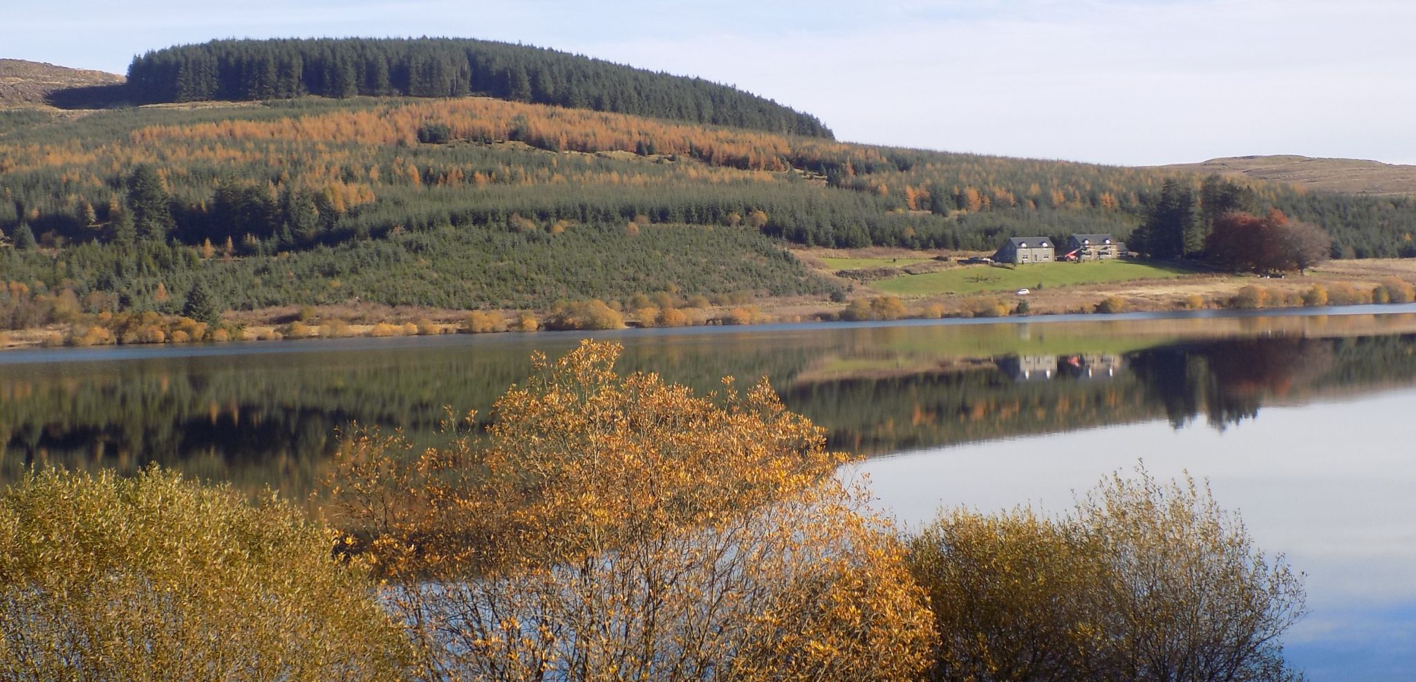 View across Carron Valley Reservoir