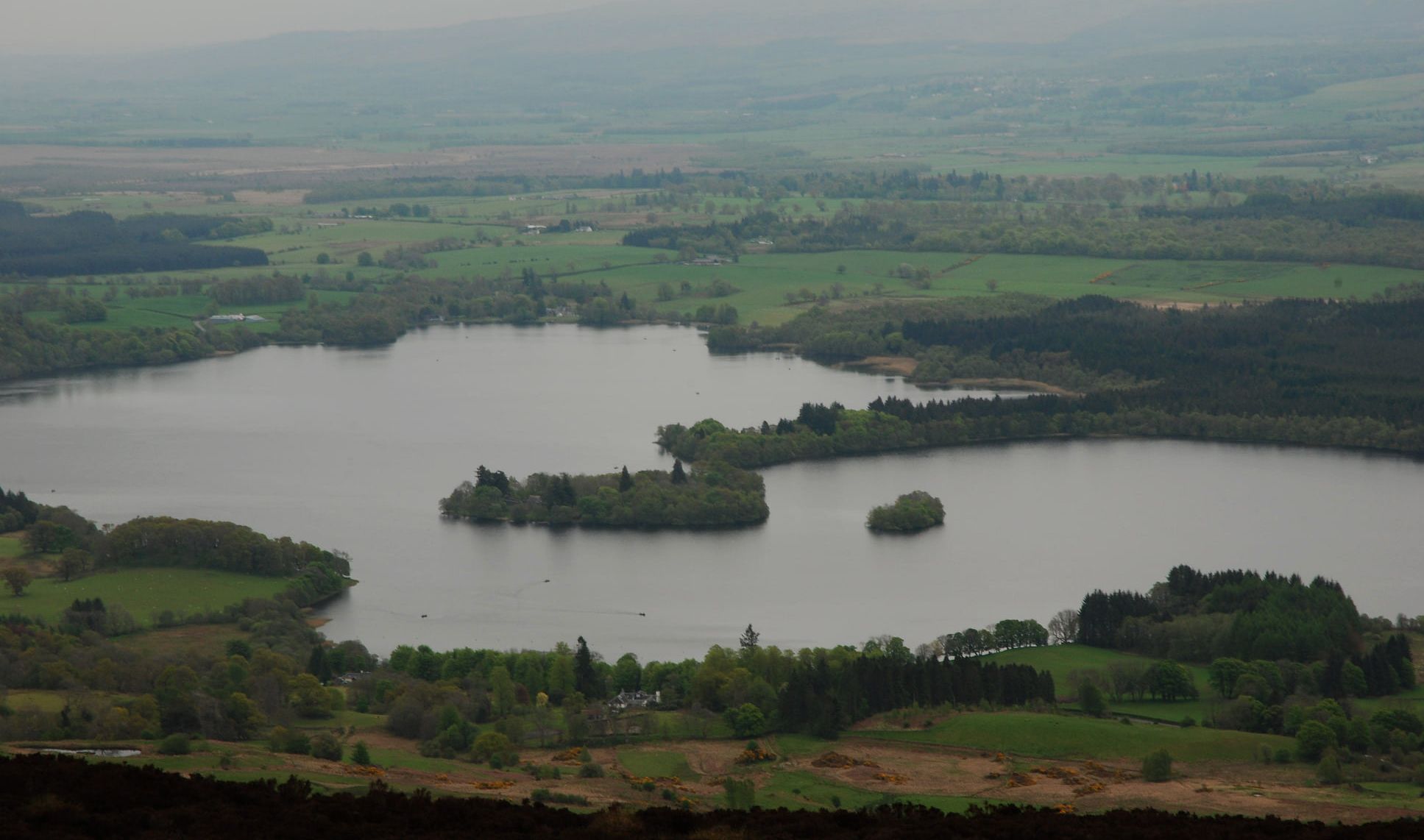 Lake Menteith from the Menteith Hills above Braeval Forest