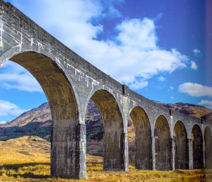 Glenfinnan Viaduct in Lochaber in Western Scotland