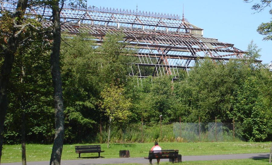 The derelict Winter Gardens in Springburn Park