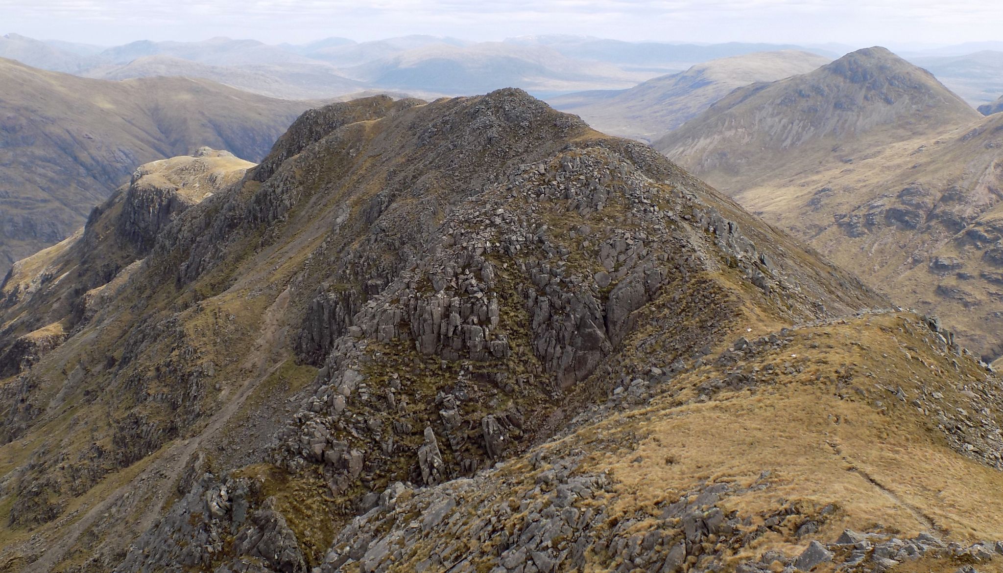 View back along the Beinn Fhada ridge