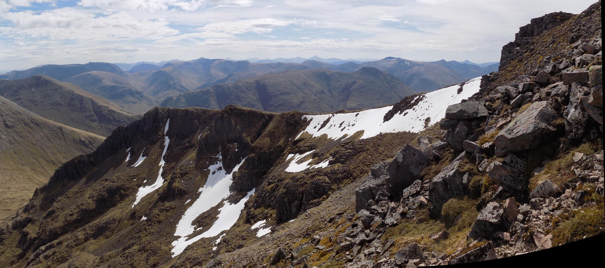 SW ridge of Stob Coire Sgreamhach - route of descent