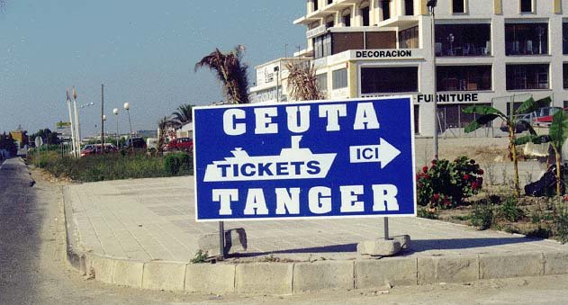 Sign for Moroccan Ferries in Algeciras in Southern Spain