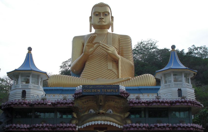 Buddha Statue on the Golden Temple at Dambulla