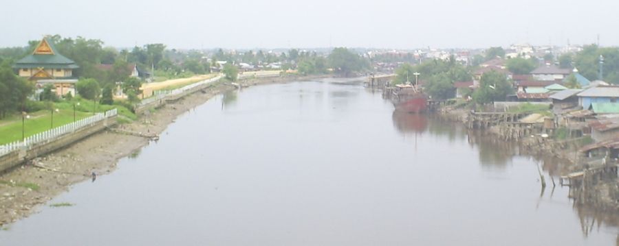 Sungai Siak River at Pakanbaru in Sumatra