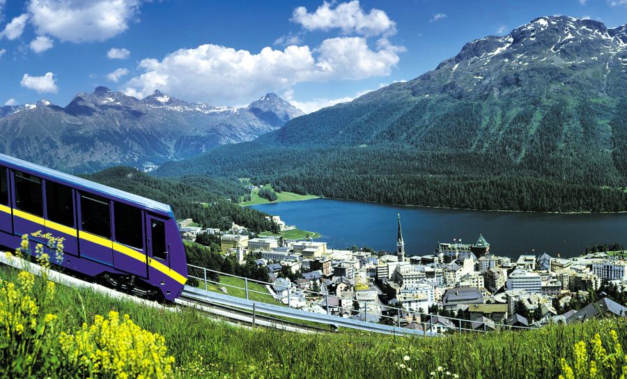 St. Moritz in the Engadine Valley of Switzerland