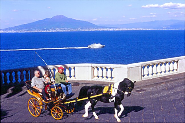 Mount Vesuvius from Sorrento in Italy