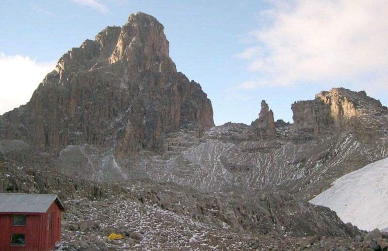 Hut on Mount Kenya in East Africa